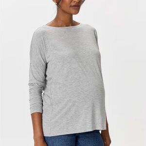 Quince Light Gray Long Sleeve Tee
